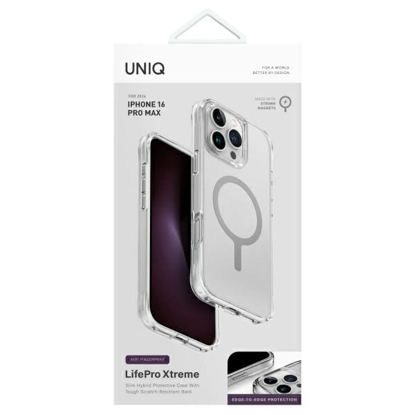 Uniq LifePro Xtreme Magclick Charging Case for iPhone 16 Pro Max - Cleareng