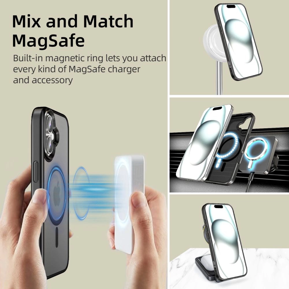 Tech-Protect MagMat MagSafe iPhone 16 Plus Case - Blackeng