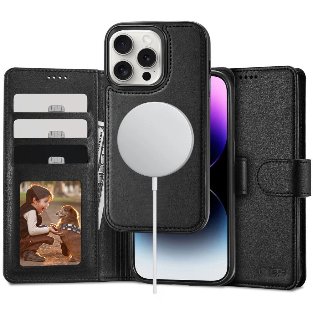 Tech-Protect Wallet MagSafe case with wallet for iPhone 16 Pro Max - blackeng