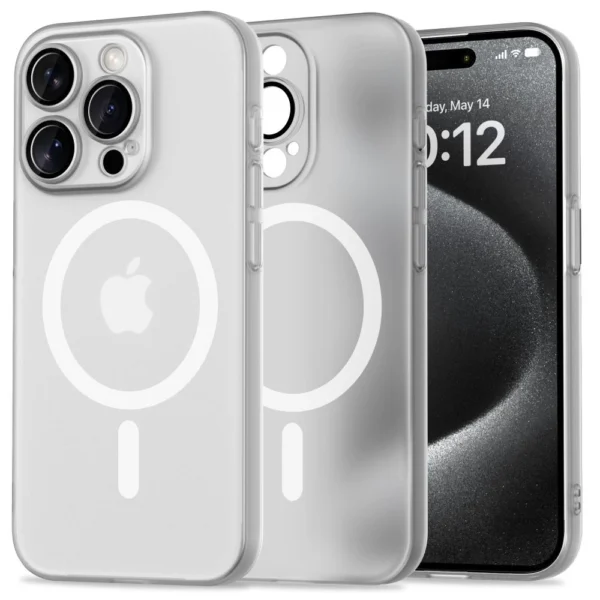 Tech-Protect MagSlim MagSafe iPhone 15 Pro Case - Whiteeng