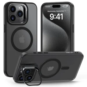 Tech-Protect MagStand MagSafe Case with Stand for iPhone 15 Pro - Blackeng