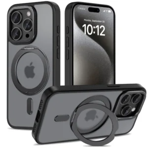 Tech-Protect MagRing MagSafe Case with Stand for iPhone 15 Pro - Blackeng