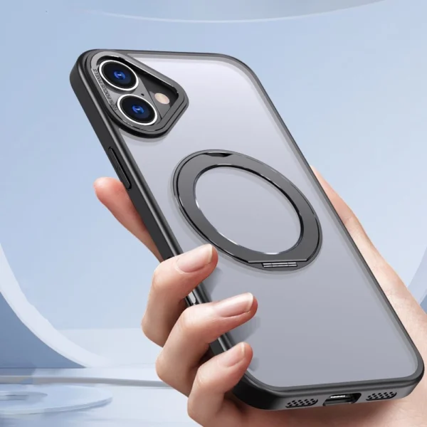 Tech-Protect MagRing MagSafe Case with Stand for iPhone 15 Pro - Blackeng