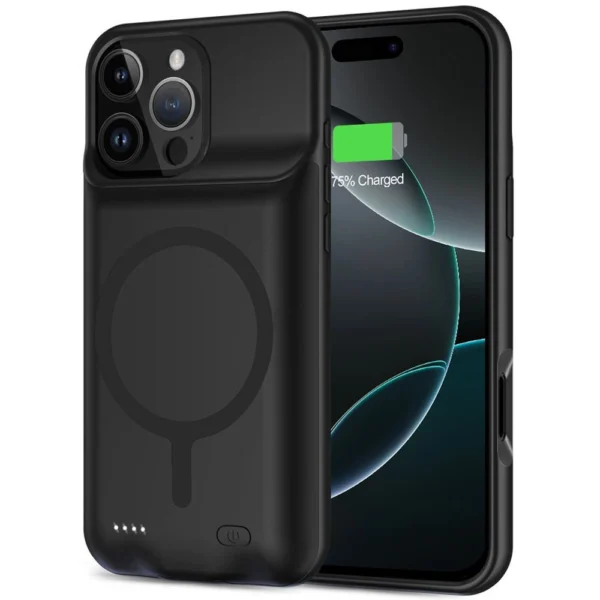Tech-Protect PowerCase MagSafe Case with 8500mAh Powerbank for iPhone 16 Pro Max - Blackeng