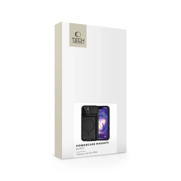 Tech-Protect PowerCase MagSafe Case with 8500mAh Powerbank for iPhone 16 Pro Max - Blackeng