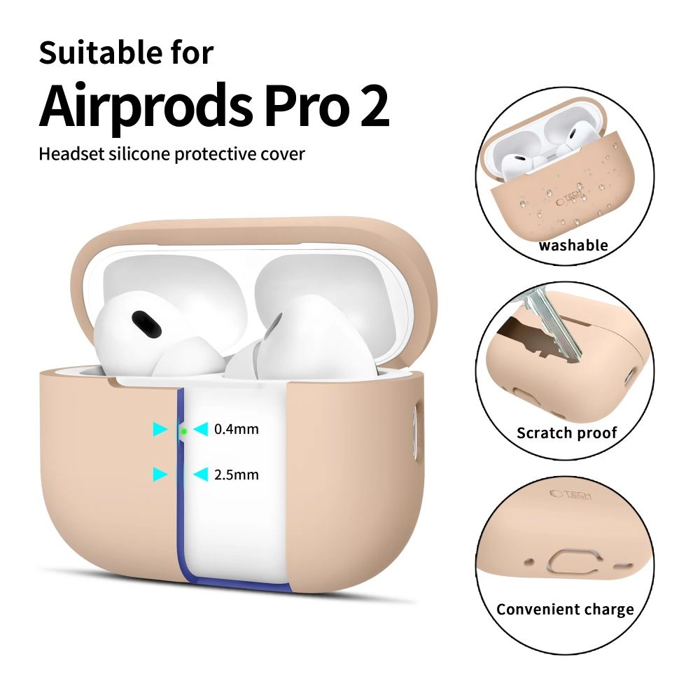 Tech-Protect Silicone Case for Apple AirPods Pro 1 / 2 - Beigeeng