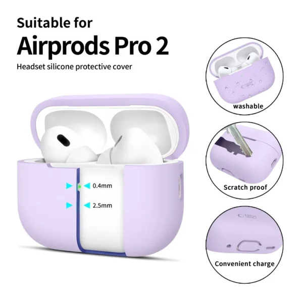 Tech-Protect Silicone Case for Apple AirPods Pro 1 / 2 - Purpleeng