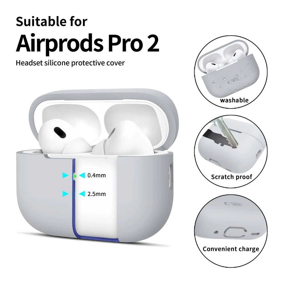 Tech-Protect Silicone Case for Apple AirPods Pro 1 / 2 - Grayeng