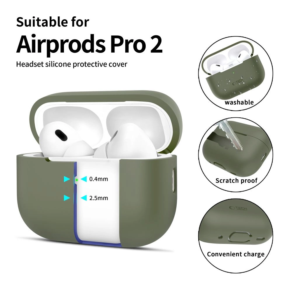 Tech-Protect Silicone Case for Apple AirPods Pro 1 / 2 - Greeneng