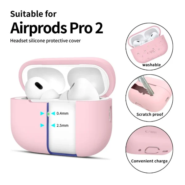 Tech-Protect Silicone Case for Apple AirPods Pro 1 / 2 - Pinkeng