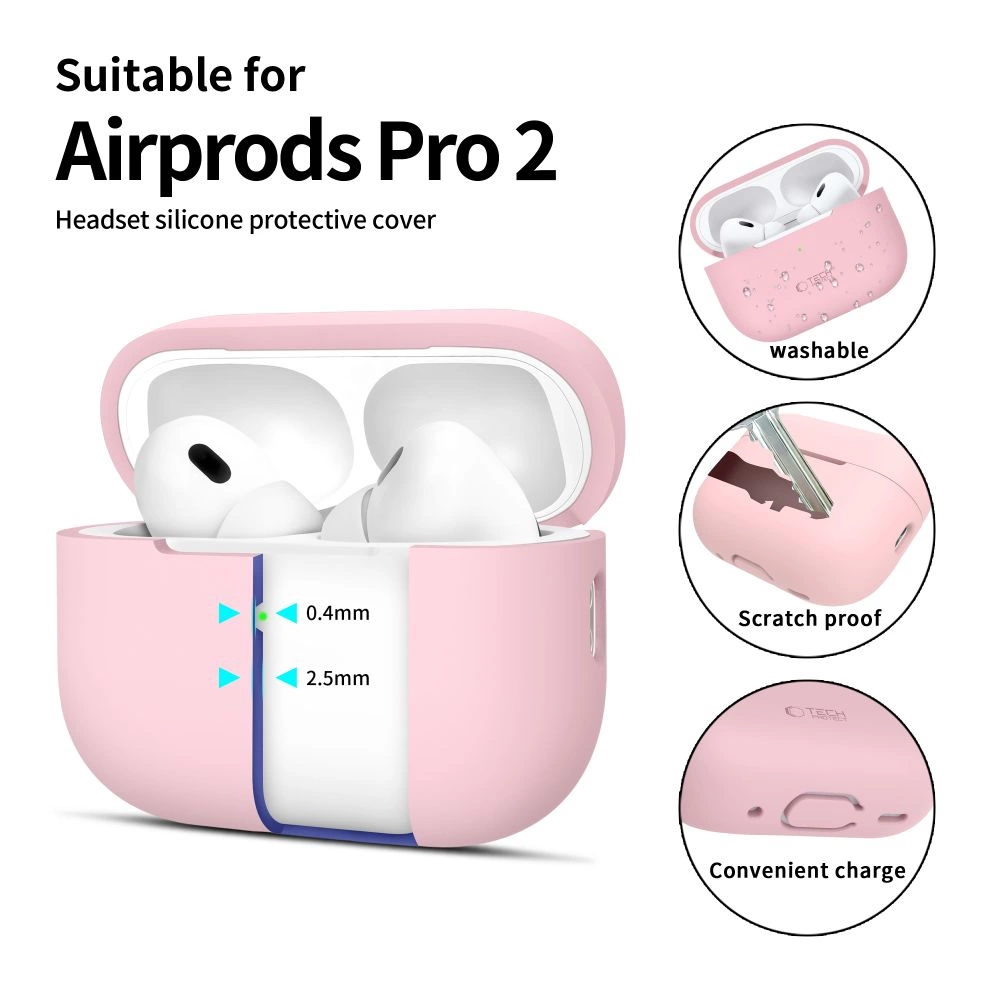 Tech-Protect Silicone Case for Apple AirPods Pro 1 / 2 - Pinkeng