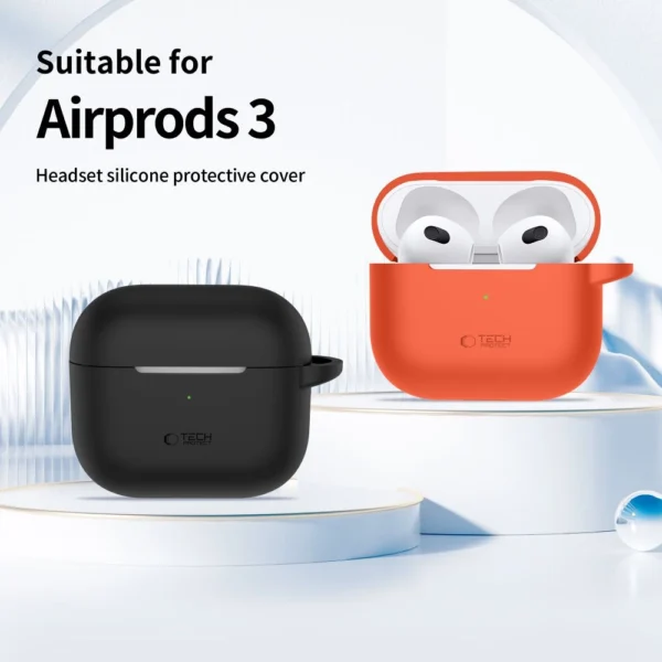 Tech-Protect Silicone Hook Case for Apple AirPods 3 - Blackeng