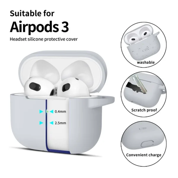 Tech-Protect Silicone Hook Case for Apple AirPods 3 - Grayeng