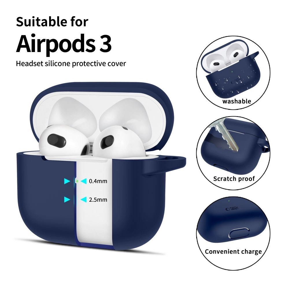 Tech-Protect Silicone Hook Case for Apple AirPods 3 - Blueeng