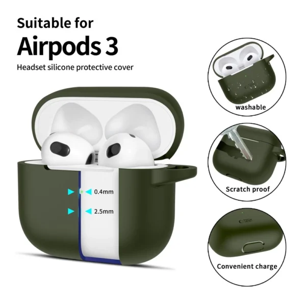 Tech-Protect Silicone Hook Case for Apple AirPods 3 - Greeneng
