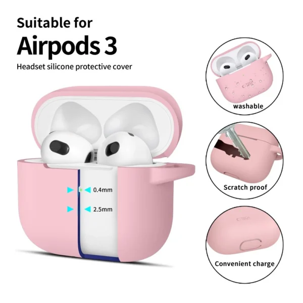 Tech-Protect Silicone Hook Case for Apple AirPods 3 - Pinkeng