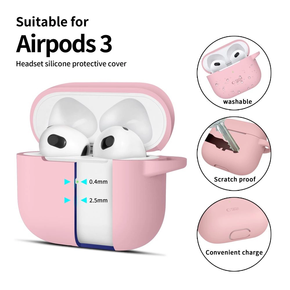 Tech-Protect Silicone Hook Case for Apple AirPods 3 - Pinkeng