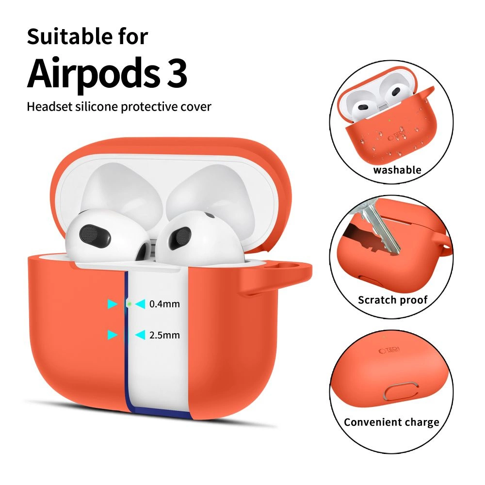 Tech-Protect Silicone Hook Case for Apple AirPods 3 - Orangeeng