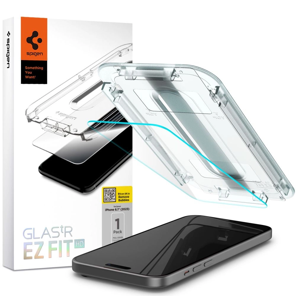 TEMPERED GLASS Spigen GLAS.TR "EZ FIT" IPHONE 15 CLEAReng