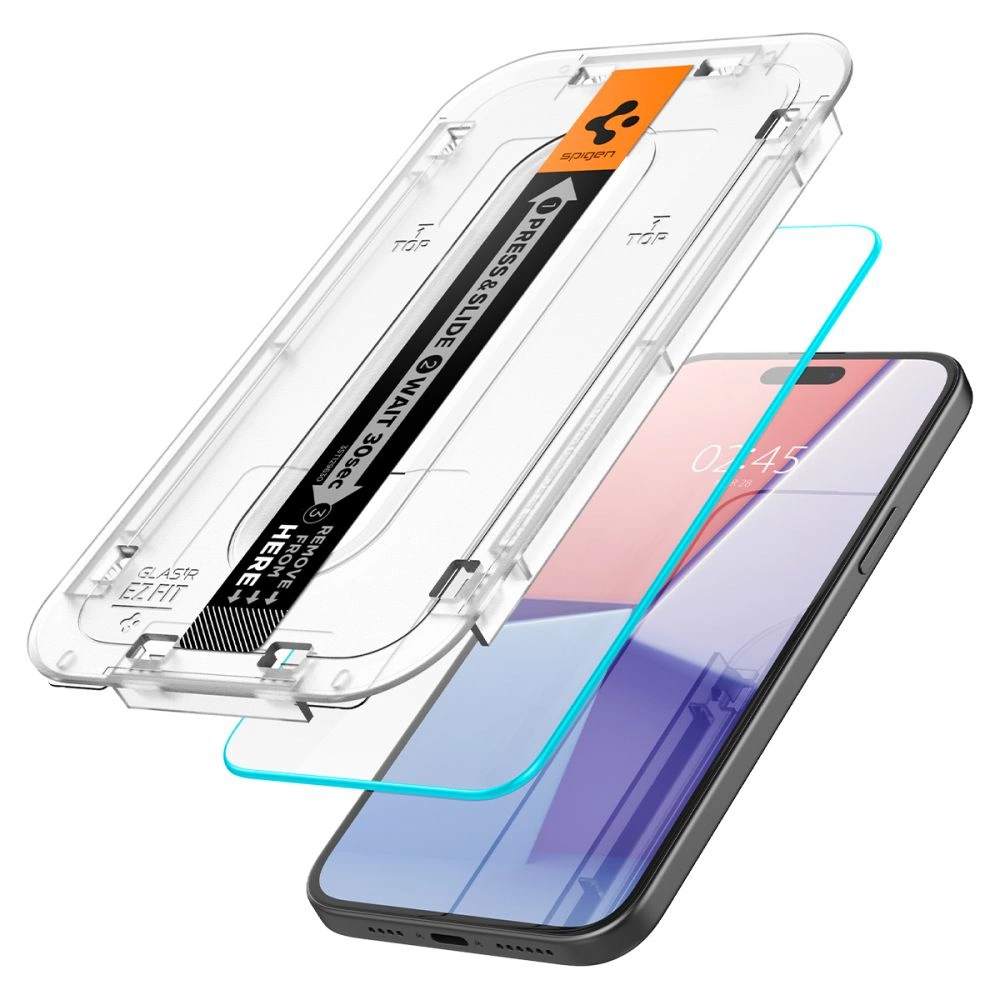 TEMPERED GLASS Spigen GLAS.TR "EZ FIT" IPHONE 15 CLEAReng