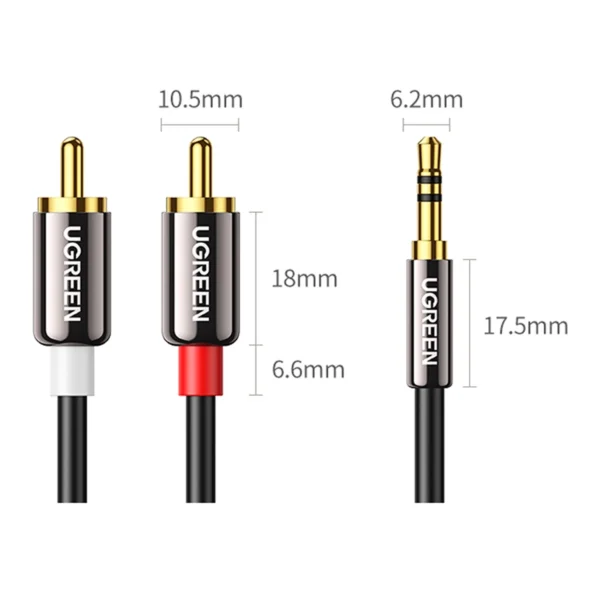 Ugreen AV116 10584 audio mini jack cable 3.5 mm (male) / 2RCA (male) 2m - blackeng