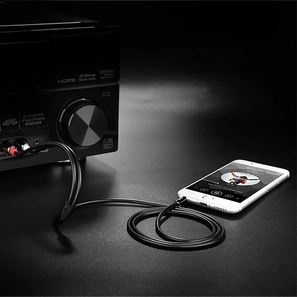 Ugreen AV116 10584 audio mini jack cable 3.5 mm (male) / 2RCA (male) 2m - blackeng