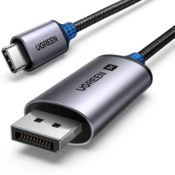Ugreen CM556 cable with USB-C and DisplayPort 8K connectors, 1 m long - grayeng
