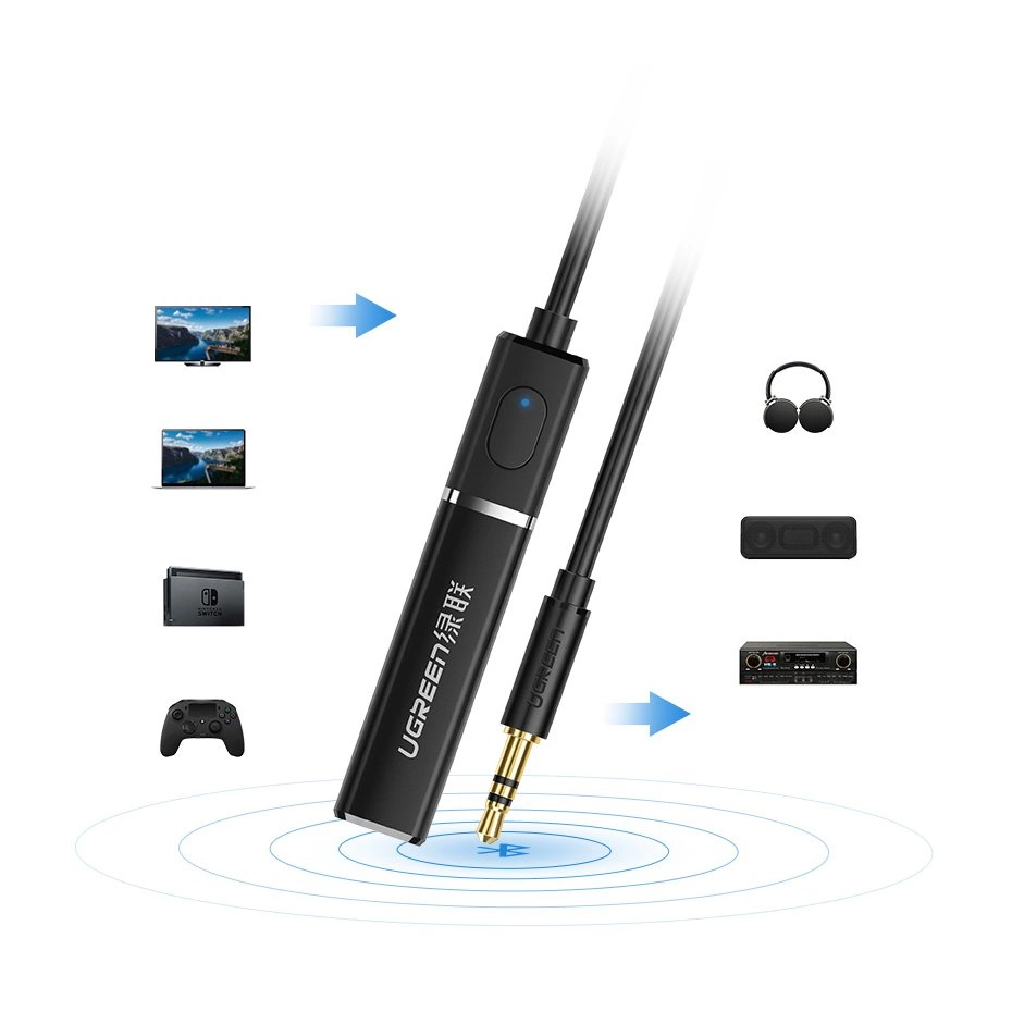 Ugreen Bluetooth 5.0 transmitter wireless audio adapter 3.5 mm mini jack black (40761 CM107)eng