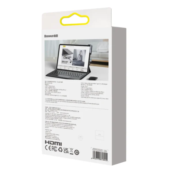 Baseus PadJoy universal USB-C HUB for tablet / smartphone 4in1 USB-C - dark grayeng