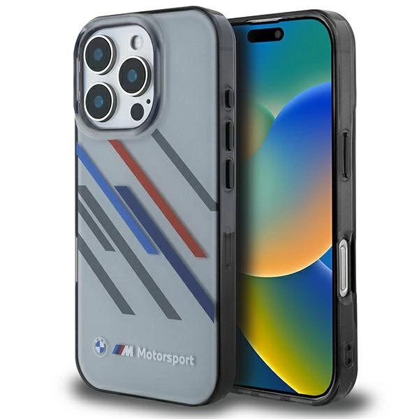 BMW Motosport IML Random Stripes iPhone 16 Pro Case - Grayeng