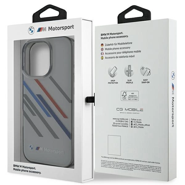 BMW Motosport IML Random Stripes iPhone 16 Pro Case - Grayeng
