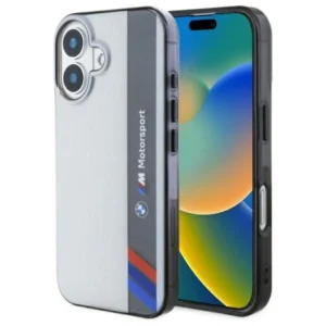 BMW Motosport IML Vertical Stripe iPhone 16 Plus Case - Grayeng