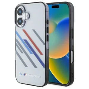 BMW Motosport IML Random Stripes iPhone 16 Plus Case - Grayeng