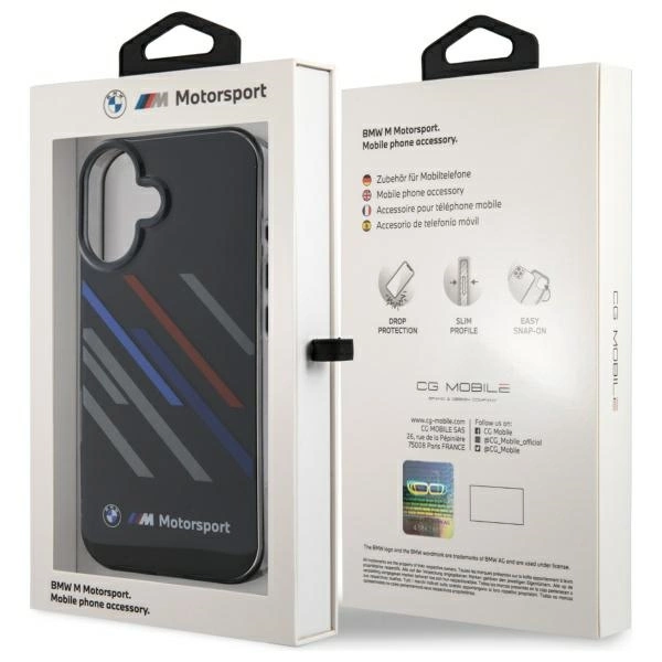 BMW Motosport IML Random Stripes iPhone 16 Case - Blackeng
