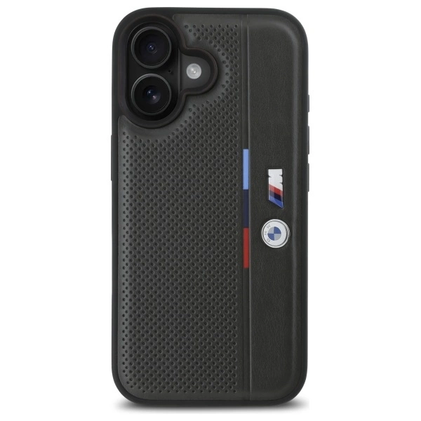 BMW M Perforated Tricolor Detail Line iPhone 16 Case - Dark Grayeng