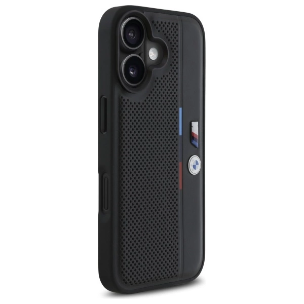 BMW M Perforated Tricolor Detail Line iPhone 16 Case - Blackeng
