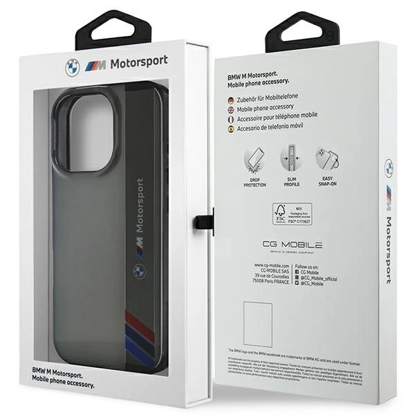 BMW Motosport IML Vertical Stripe iPhone 16 Pro Max Case - Grayeng