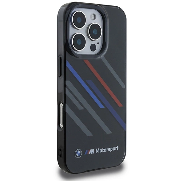 BMW Motosport IML Random Stripes iPhone 16 Pro Max Case - Blackeng