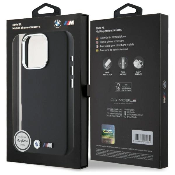 BMW M Smooth Full Wrapped Metal MagSafe case for iPhone 16 Pro - blackeng