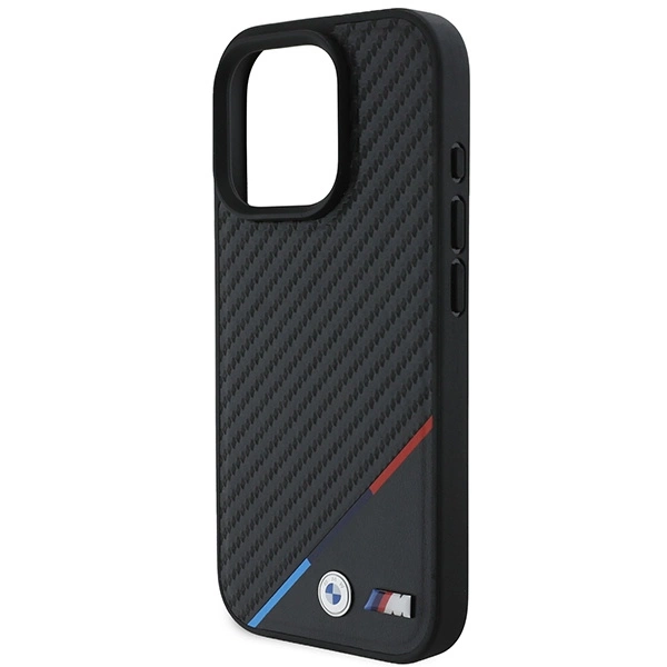 BMW M Carbon Tricolor Line MagSafe Case for iPhone 16 Pro - Blackeng
