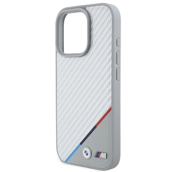 BMW M Carbon Tricolor Line MagSafe Case for iPhone 16 Pro - Grayeng