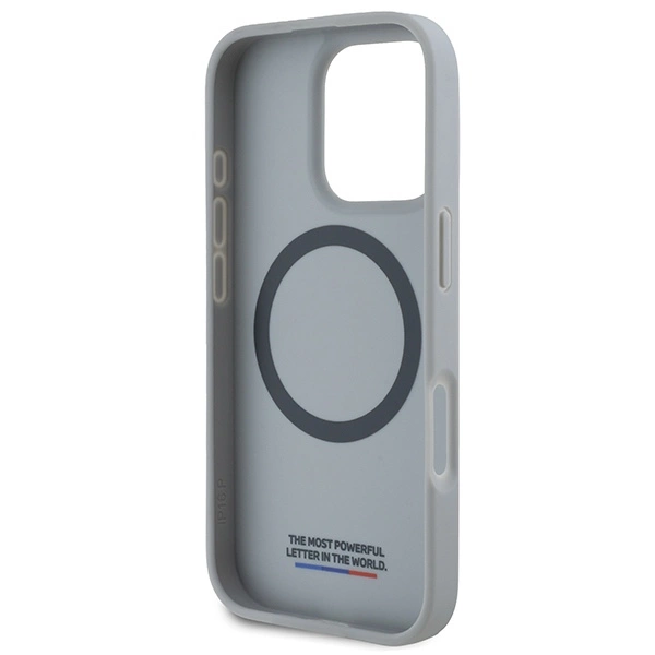 BMW M Carbon Tricolor Line MagSafe Case for iPhone 16 Pro - Grayeng