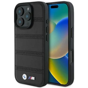 BMW M Perforated And Stitched Line MagSafe case for iPhone 16 Pro - blackeng
