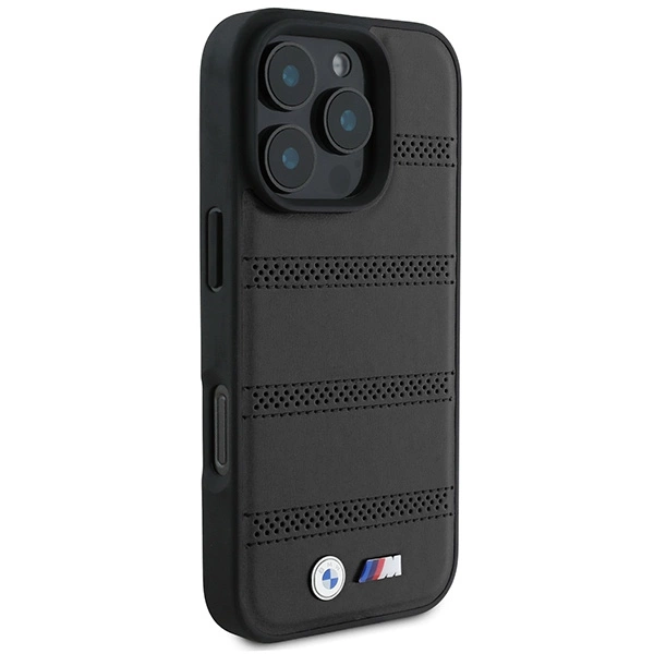 BMW M Perforated And Stitched Line MagSafe case for iPhone 16 Pro - blackeng
