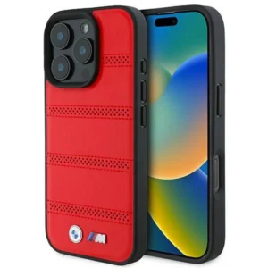 BMW M Perforated And Stitched Line MagSafe case for iPhone 16 Pro - redeng