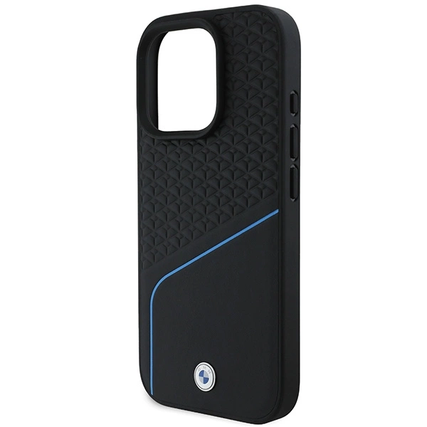 BMW Signature Leather Textured & Line MagSafe iPhone 16 Pro Case - Blackeng