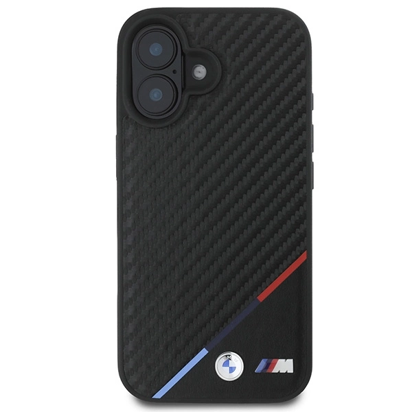 BMW M Carbon Tricolor Line MagSafe iPhone 16 Case - Blackeng
