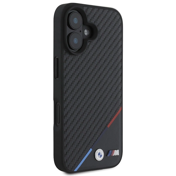 BMW M Carbon Tricolor Line MagSafe iPhone 16 Case - Blackeng