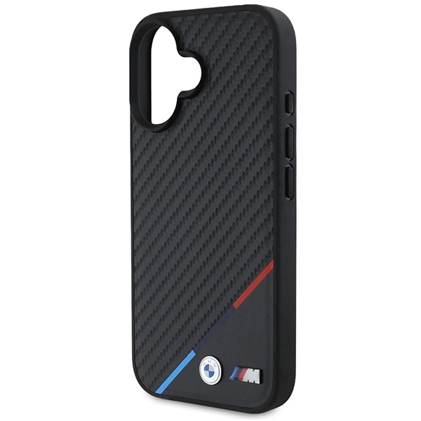 BMW M Carbon Tricolor Line MagSafe iPhone 16 Case - Blackeng