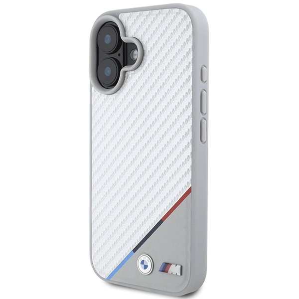 BMW M Carbon Tricolor Line MagSafe iPhone 16 Case - Grayeng